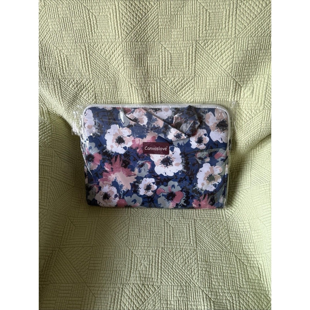 Canvaslove WatercolorFloral Water Resistant Laptop Shoulder Messenger Bag 14x10"